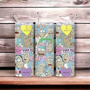 Rick & Morty 20oz Steel Tumbler With Lid & Straw
